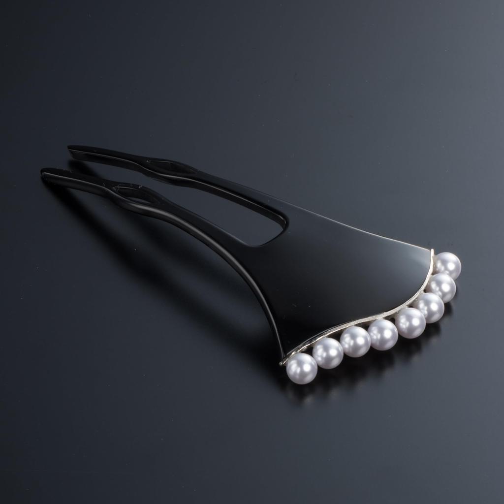 Wavy Pearl Hairpin Hair Ginkgo For Kimono Hair Ornament [Sanbi] [Small] Ornament, Hairpin, Hairpin, Type, Graduation, (Gold Line)