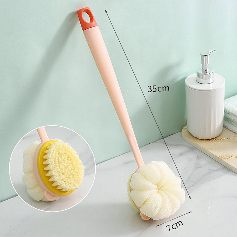 Double Sided Scrubbing Tool Bath Brush Long Handle Soft Fur Bath Brush Detachable Scrubbing Towel Strong Back Rubbing A1