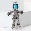 New Geometry Zircon Character Brooch Unique Retro Creative Personality Character Pin Suit Accessories Wholesale