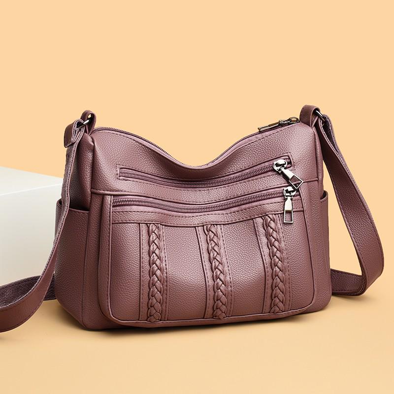 Stilvolle und praktische Damen-PU-Umhängetasche - Mehrere Fächer für Mütter, einseitig oder crossbody zu tragen