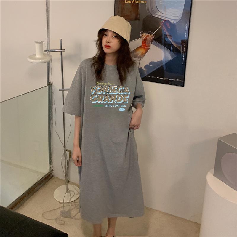 Women's Fashion Loose Age-reducing T-shirt Dress Summer Casual Western Dress
