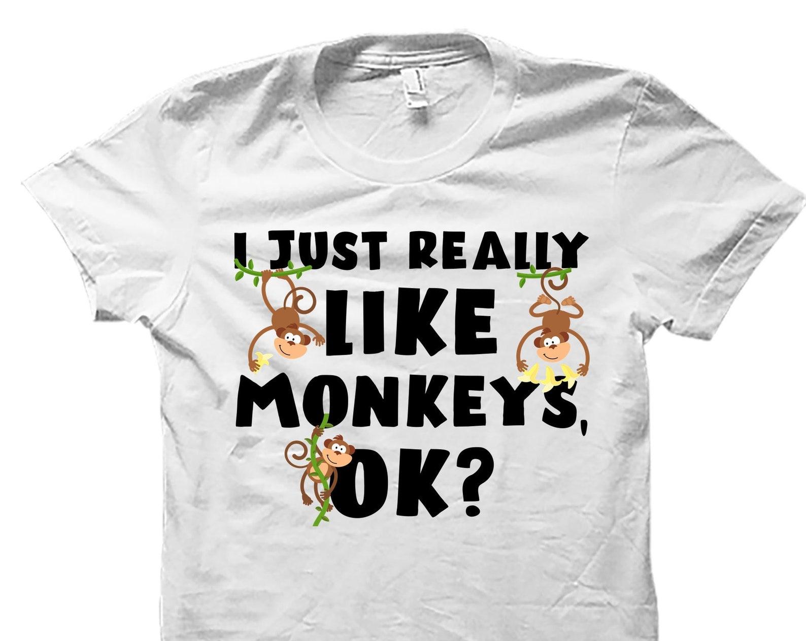 Monkey Shirt. Monkey Tshirt. Monkey Gift. Zoo Shirt. Zoo Gifts. Safari Shirt. Monkey Lover Shirt. Safari Gift. Monkey Lover Gift #OS4040 3XL