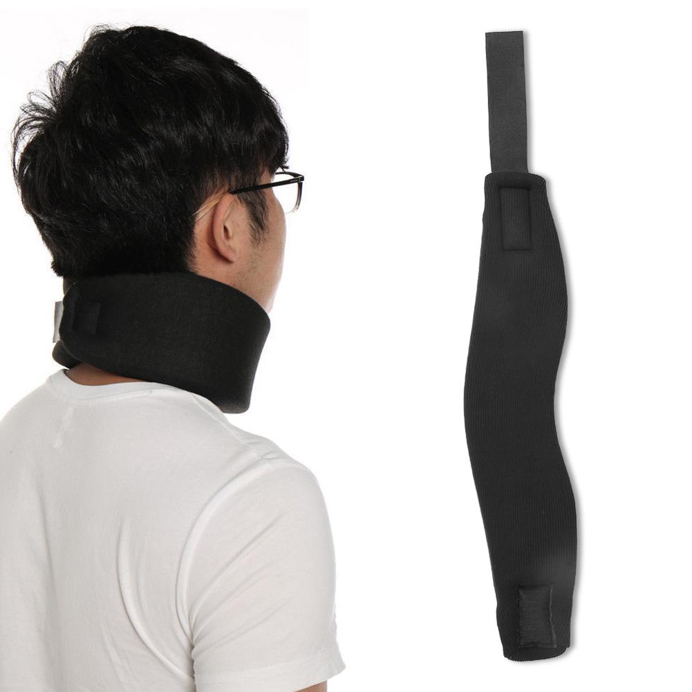 Black Sponge Neck Brace Protection Cervical Collar Support Pain Relief for Outdoor Fitness(S)