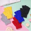 1pair New Novelty Men/Women Black Knitted Stretch Elastic Warm Half Finger Fingerless Gloves Outdoor Cycling Gloves Accessories