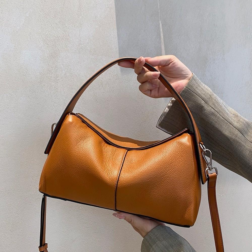 Leather Women'S Bags Versatile Portable Messenger Bags Natural Drop Cowhide Fashion Bags Women