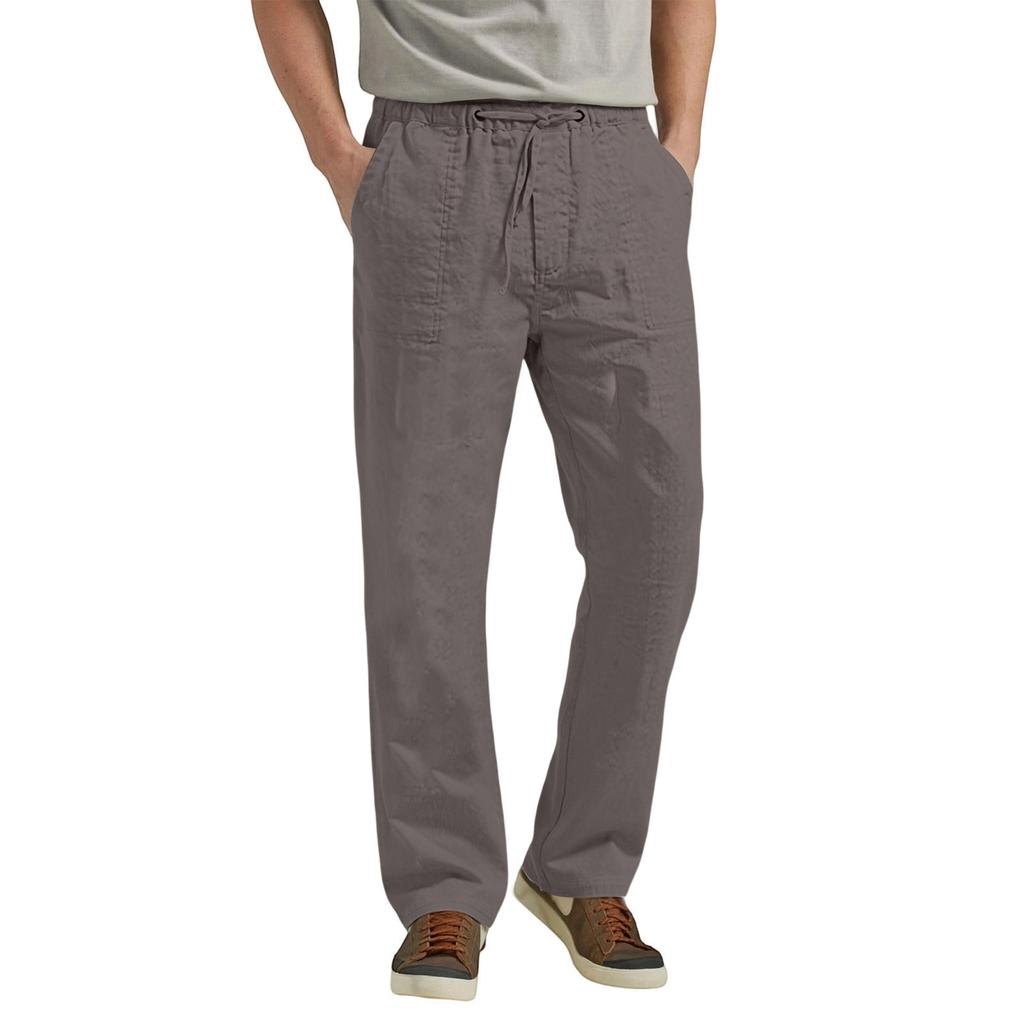 Herren Leinen Casual Hose Baumwolle Vollständig für Frühling und Herbst Tägliche Kleidung