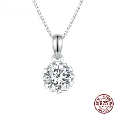 D Farbe 1 Karat Moissanite Anhänger Halskette Echt 925 Sterling Silber Lab Diamant Engagement Mode Halskette