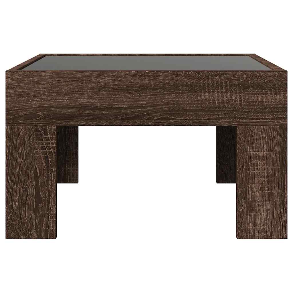Infinity LED Coffee Table in Brown Oak Effect 50x50x30 cm