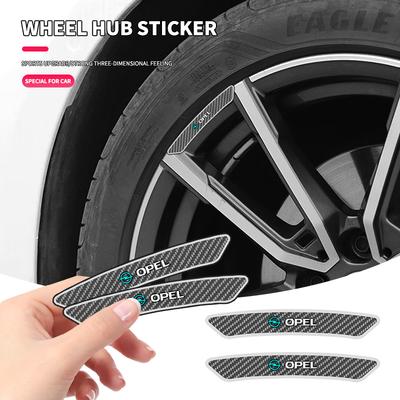 AAADZ1 4pcs Car Styling Wheel Rims Racing Stickers Badges Auto Decoration For Opc Astra K Vivaro Corsa Zafira Insignia Mokka