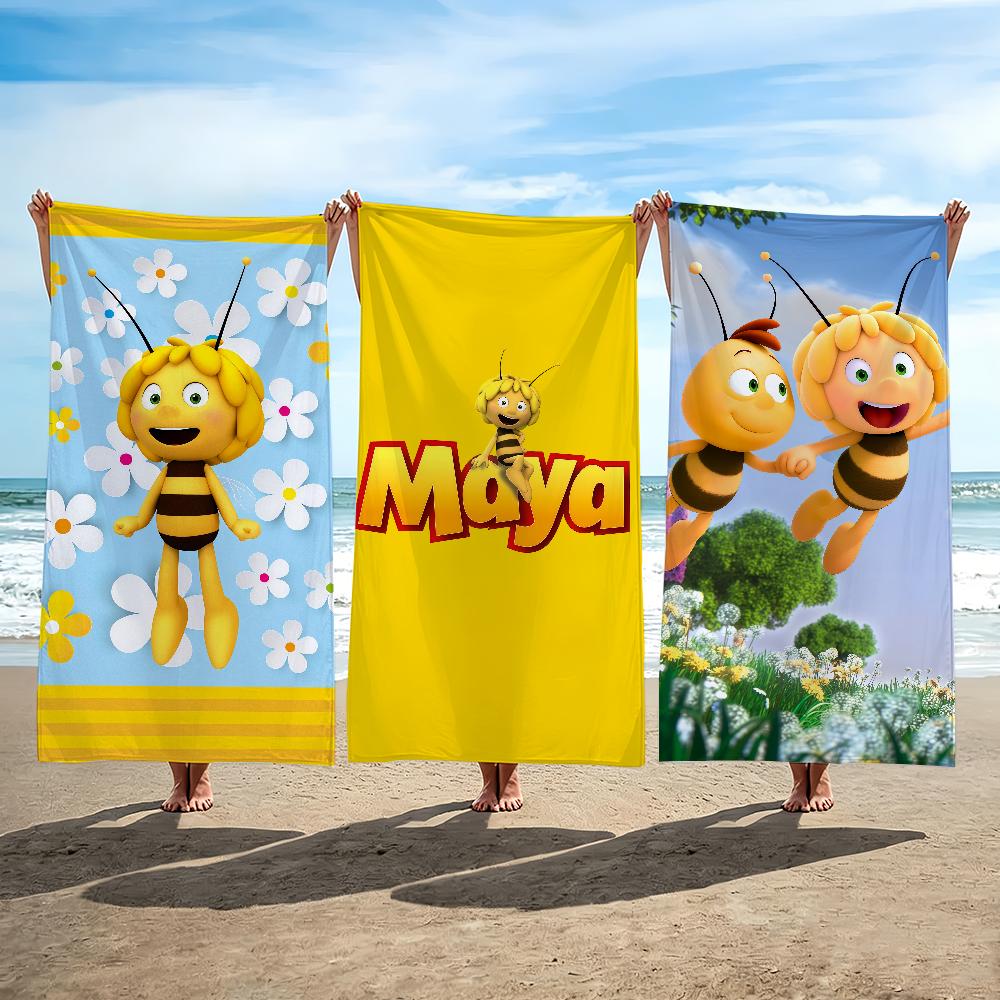 Cartoon M-Maya the Bee Towel Beach Shower Bath Travel Lightweight Skin Friendly for Pool Camping Cruise Summer