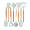 12 Pieces in 1 Set Silicone Kitchen Accessories Cooking Tools Kitchenware Cocina Silicone Kitchen Utensils With Wooden Handles