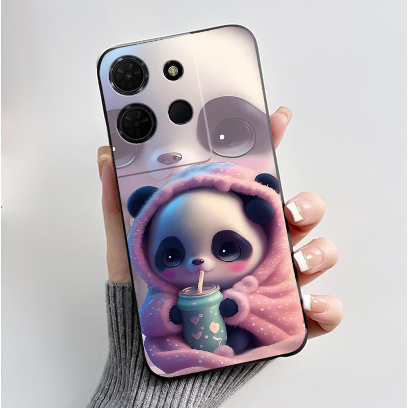 For TCL 503 K33 T513Z K32 T513W Case Luxury Cute Love Rabbit Funny Black Matte Soft Silicone Back Cover Shockproof Phone Case