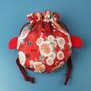Cartoon Canvas Flower Drawstring Bag New Year Large Capacity Gold Fish Shape Handbag Coin Purse Wedding Candy Bag