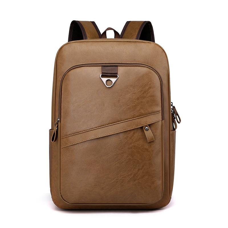 Fashionable Men's Backpack Pu Leather Waterproof Business Backpack Commuting Computer Bag School Bag Leisure Travel Bag