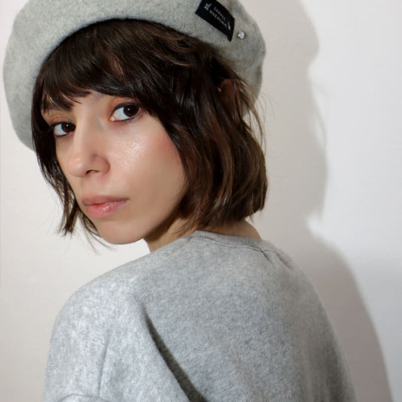 DAMAGE MNEMONIC Gray Beads Beret