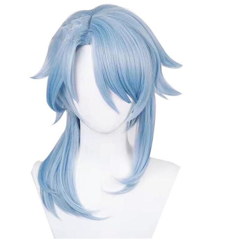 

Моделирование кожи головы Genshin Impact Камисато Аято Косплей Парик Аниме Термостойкие синтетические волосы Аяка Брат Аято Парики + WigCap One Size