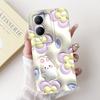 For Vivo Y28 5G Y29 5G V2420 Phone Case Vivo Y17s Y19s V2419 Back Cover Soft Liquid Silicone Pnada Rabbit Flower Cute Fundas