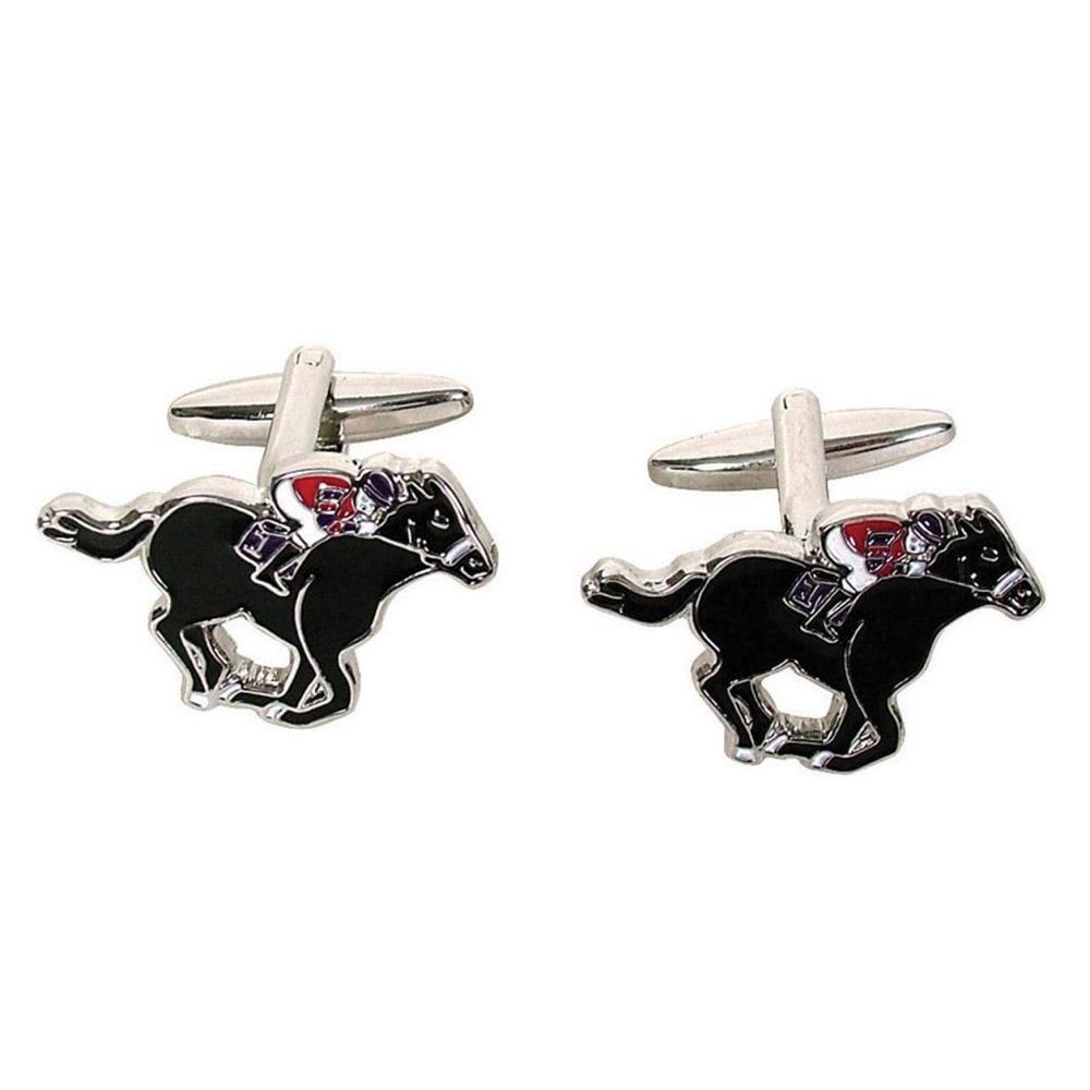 Gdesign Horse and Jockey Button Cufflinks (Black)
