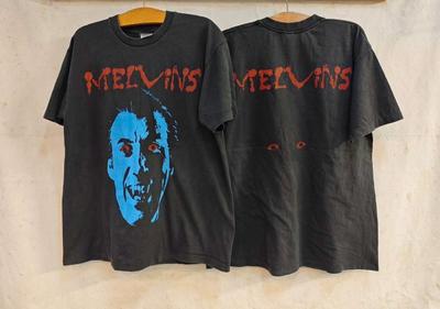 Vintage 1990 Zespół The Melvins Dracula Christopher Lee Bullhead (L) Koszulka REPRINT