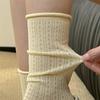 Sweet Hollow Mesh Socks Women Lolita Summer Breathable Thin Rolled Edge Mid-tube Stockings Girls Crew Pleated Socks