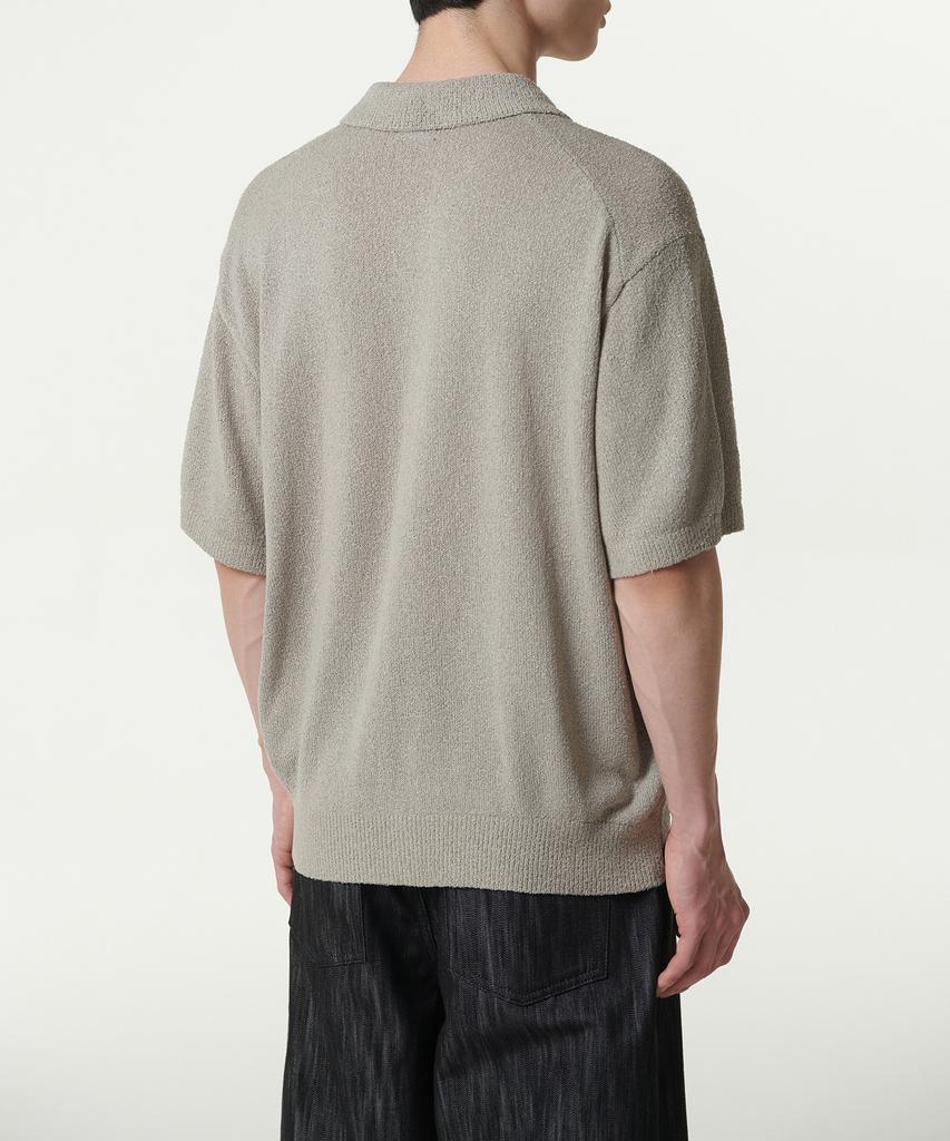 Musinsa Standard Boucle Collared Short Sleeve Cardigan [Light Warm Gray]