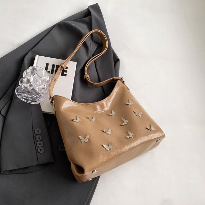 Design Sense Piele Patent Geantă Pătrată Mică Femei Nouă Culoare Solidă Genți de Umăr Fluture Simple Nișă Modă Pachet Crossbody