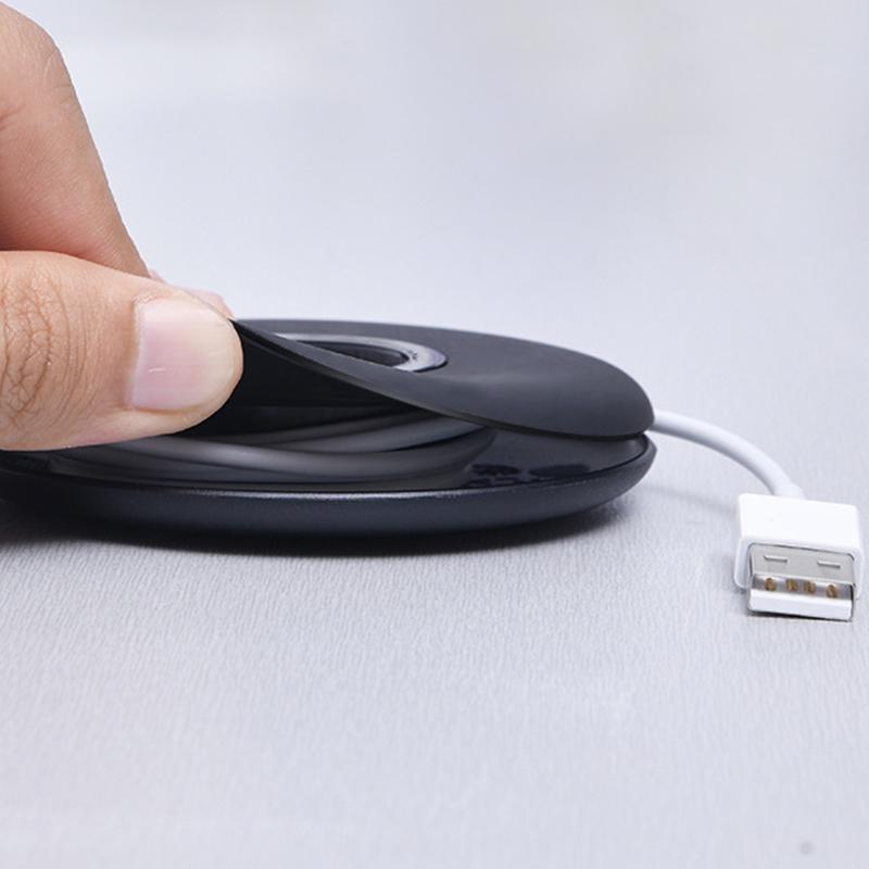 

2 In 1 Watch Charging Station Portable Cable Storable Multifunctional Cable Winder for IWatch Black