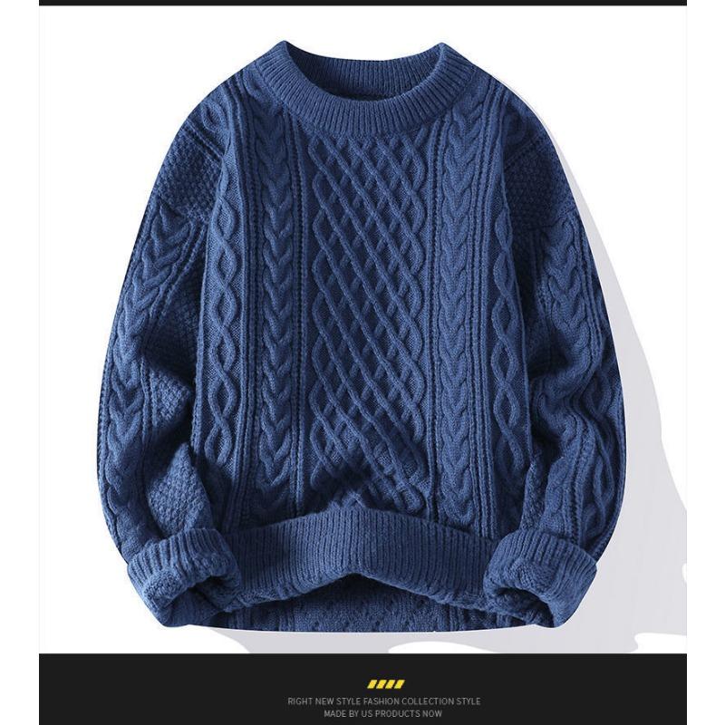 Herren Lockere Dicke Zopfmuster Pullover Pullover Lässig Winter Warm Oberbekleidung