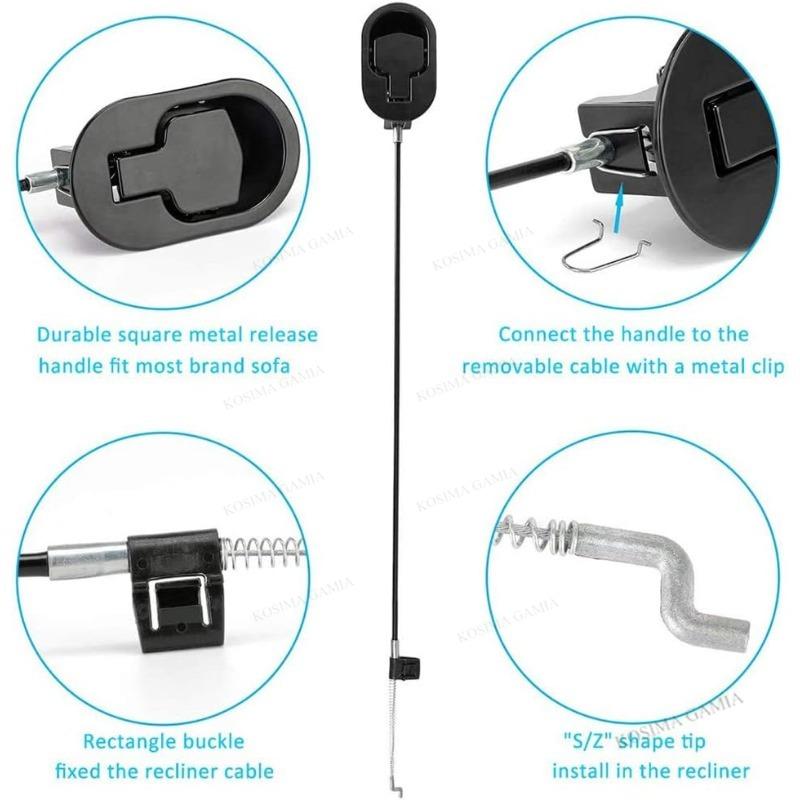 Xiaomi Universal Metal Recliner Handle with Cable Replacement Parts for Sofa Chair Couch Release Lever Pull Handle Easy Install Kit