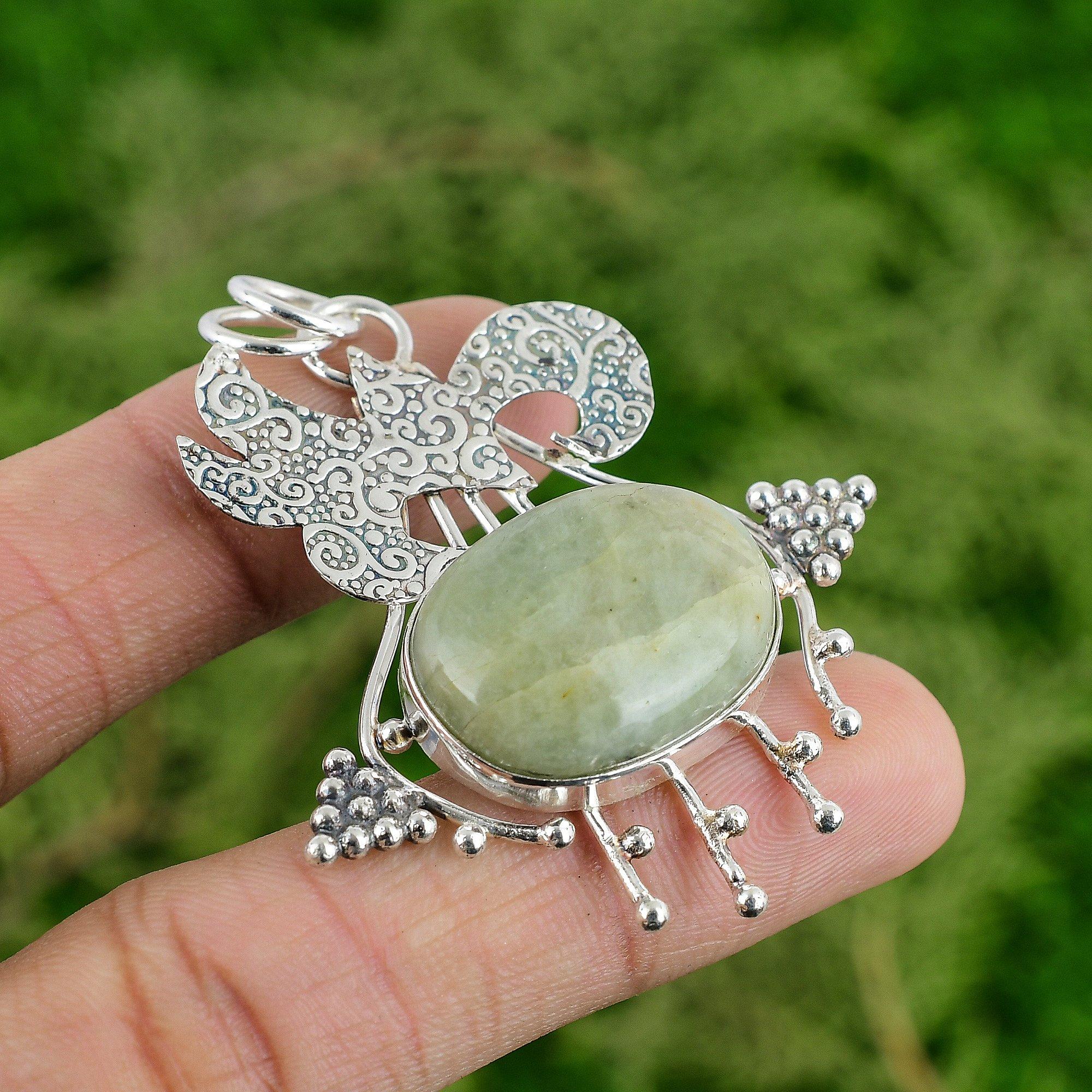 

Daughters Day Sale Natural Aquateen Sister Pendant Jewelry 925 Sterling Silver