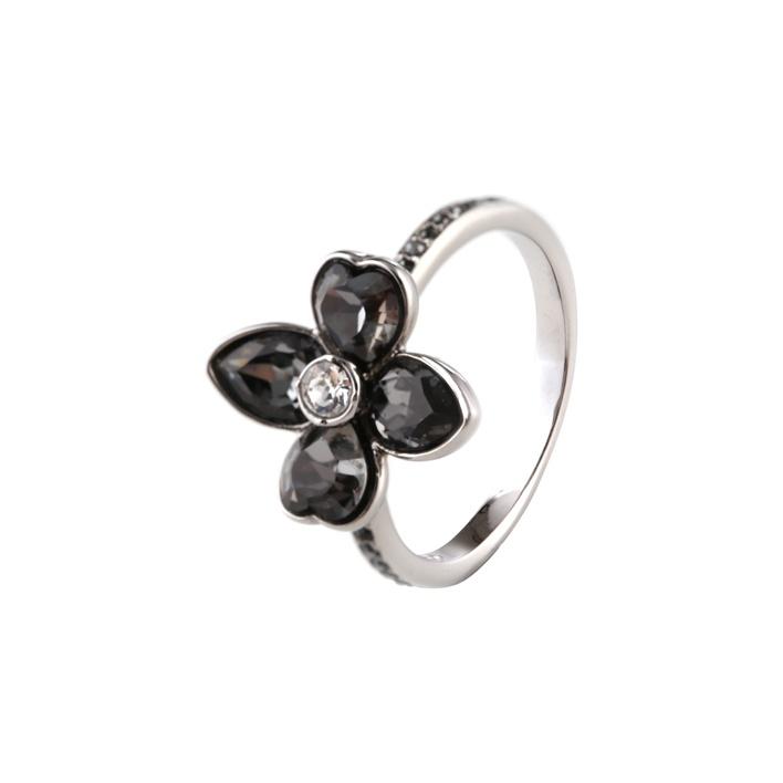 

Swarovski Black Vintage Floral Pattern Ring Women jewelry 5071984+5095318+5095319 55