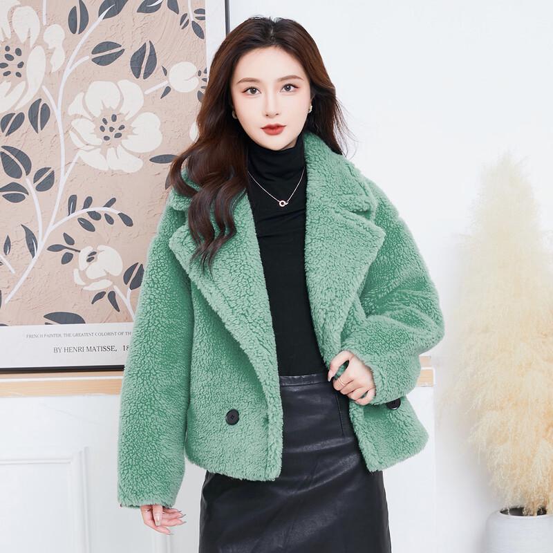 Kaiser Women's Sheep Shearling Lapel Fur Coat