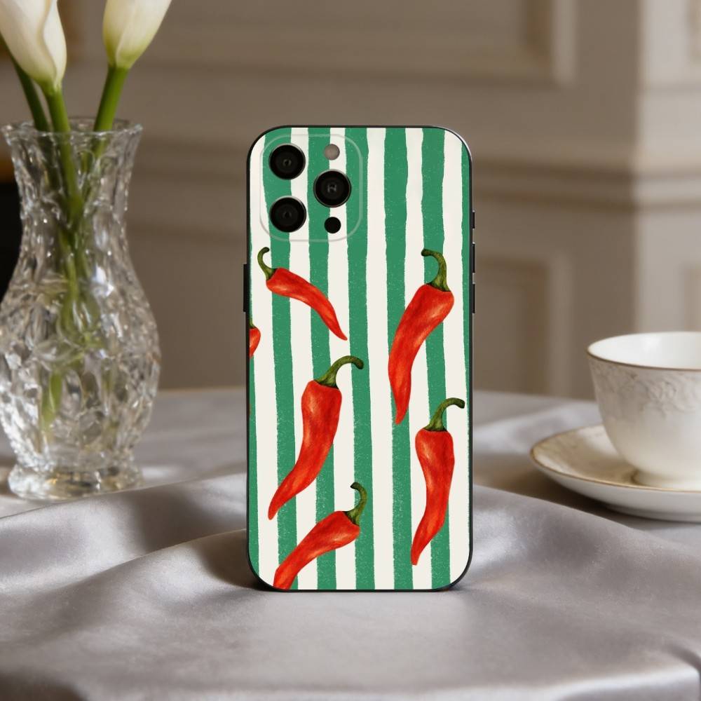 Ins Cute Colorful F-Fruit Phone Case For iPhone 17,16,15,14,13,12,11 Plus,Pro Max,XS,Soft Silicone Black Cover