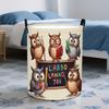 1pc Laundry Basket, Owl Printed Dirt Basket - with Durable Handle for Dorm, Bathroom, Bedroom Storage - Helps with Room Organizing and Storage, Laundr