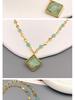 Vintage European & American Green Jade Heart Pendant Necklace - Exquisite Retro Choker