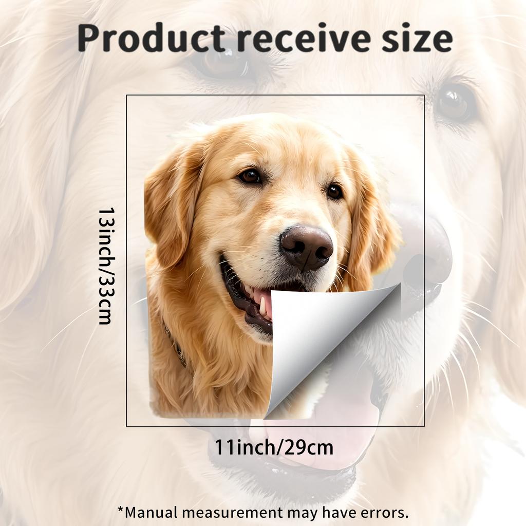 Golden Retriever Static Cling Glass Sticker No Glue for Kitchen Bedroom Window Decor