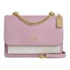 Klare 21 Brand Logo Print Coated Canvas and Leather Shoulder Crossbody Bag Small Women's Pink
