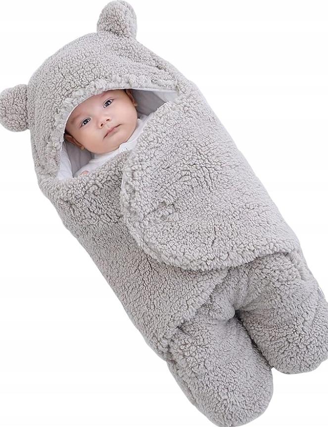 Becik rożek kocyk śpiworek otulacz dla niemowląt: ciepły, miękki aksamit