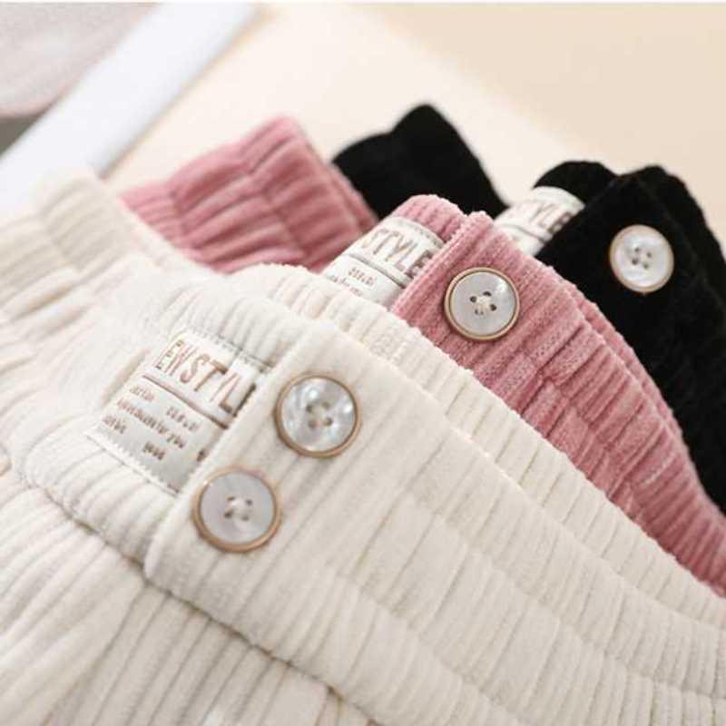 Damen Plus Samt Dicker Cord Hohe Taille Chenille Weite Beinhose Herbst Winter Koreanisches Temperament Pendeln Lässige Gerade Bein Warme Hose