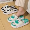 Krowa żaba panda len otwarte kapcie domowe halowe urocze na podłogę gruba podeszwa wygodne męskie i damskie zwierzęcy materiał