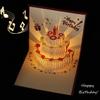 Carte de Vœux d'Anniversaire 3D Musicale Lumineuse avec Enveloppe