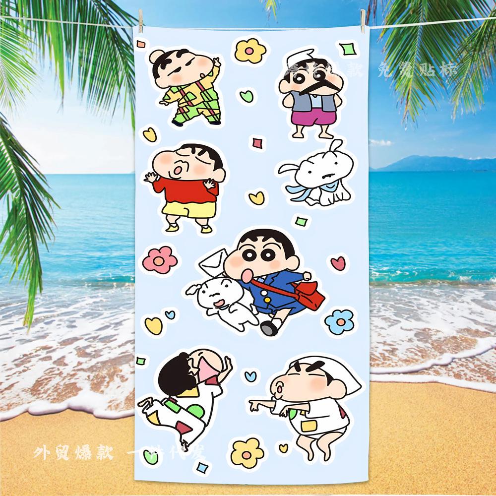 Extra Large Kids Quick Dry Bath Towel Cartoon Character Digital Print Double Sided Flannel Microfiber Beach Towel