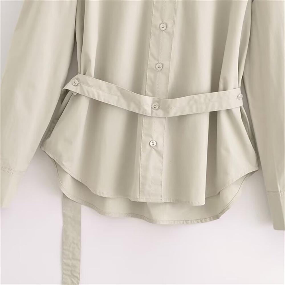 Women's Autumn/Winter 2024 Versatile Poplin Shirt - Three Colors, Long Sleeve