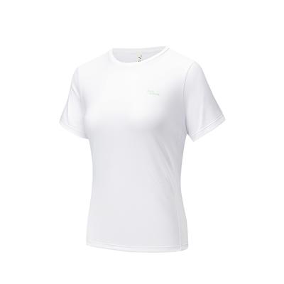 Comfortable Simple Sports Versatile Solid Color Round Neck Pullover Short Sleeve T-Shirt Women Tops Pure-White 162535109-2