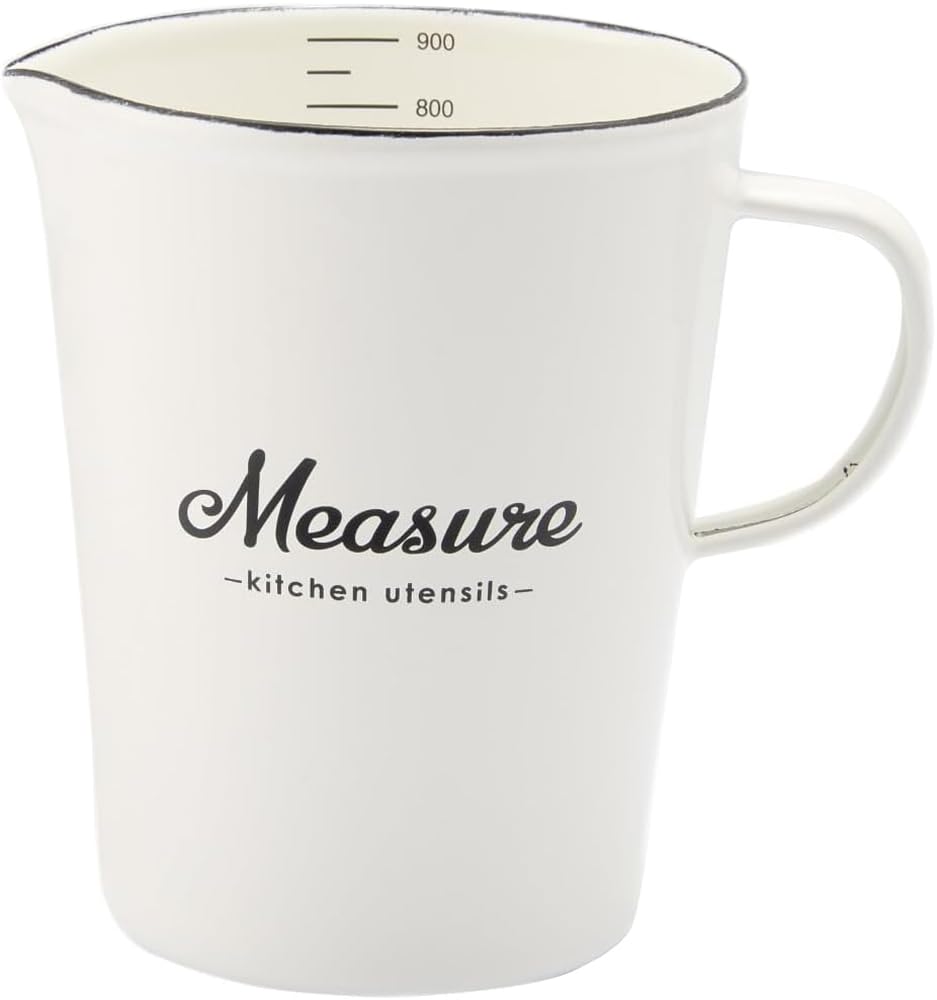 Toyoho Lilly White Enamel Measuring Cup, White, Large, LW-210