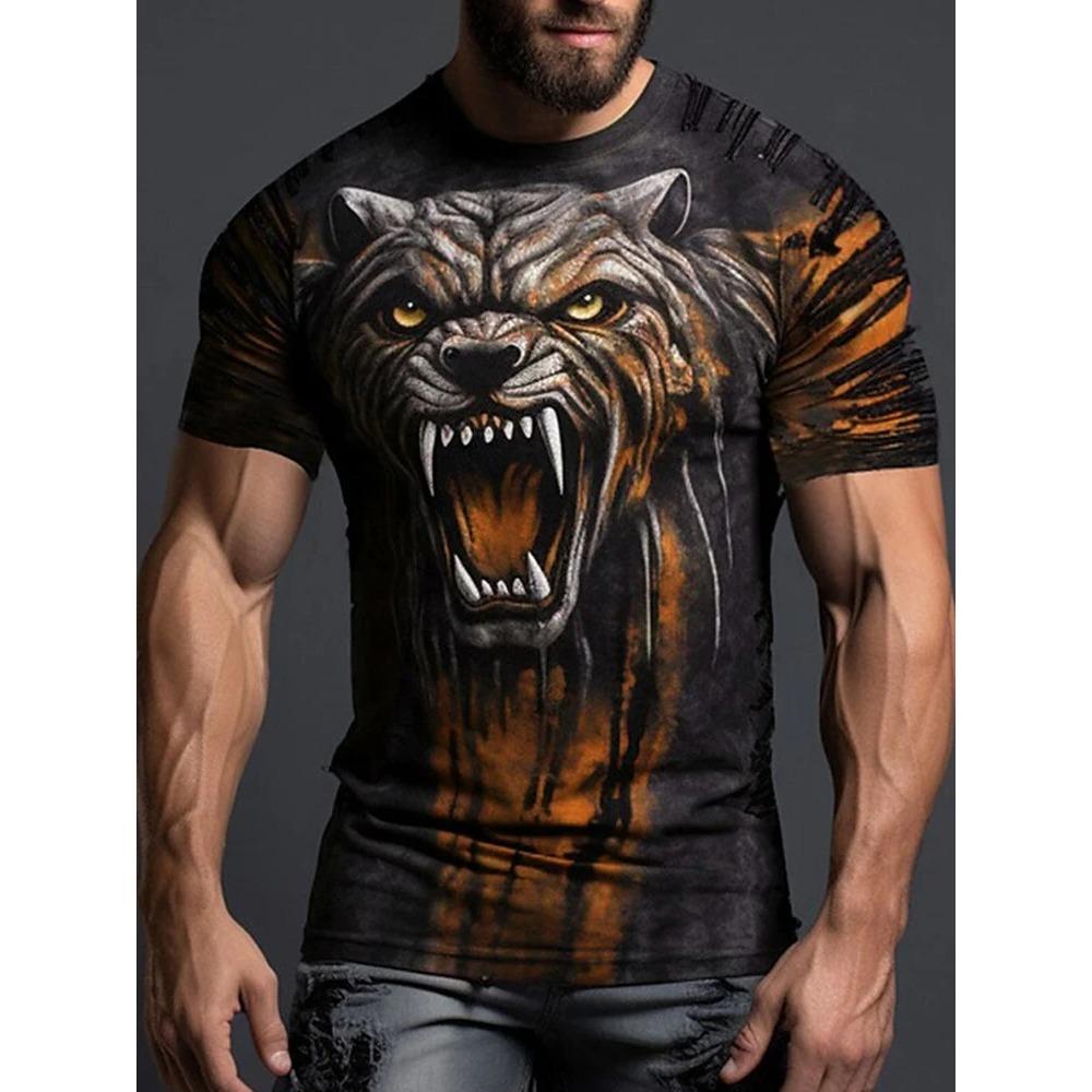 Letní Denní Ležérní Outdoorové Sportovní Volná Trička Módní Street Krátký Rukáv 3D Pánská Trička