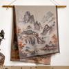 Chinese Style Landscape Painting Women Scarf Soft Warm Pashmina Shawl Winter Outdoor Coldproof Windproof Blanket Scarf