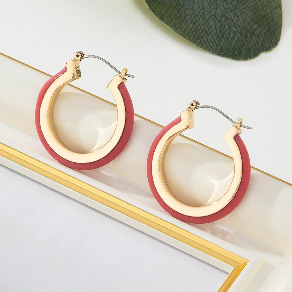 Niche High-End Pink Gold Hoop Earrings - Versatile Fashion Jewelry for Women