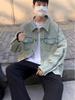 Unisex Trendy Zipper Denim Jacket: American Hong Kong Style for Spring & Autumn