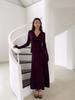 2025 Women's V-Neck Cardigan & Long Dress Set - Autumn/Winter European Style